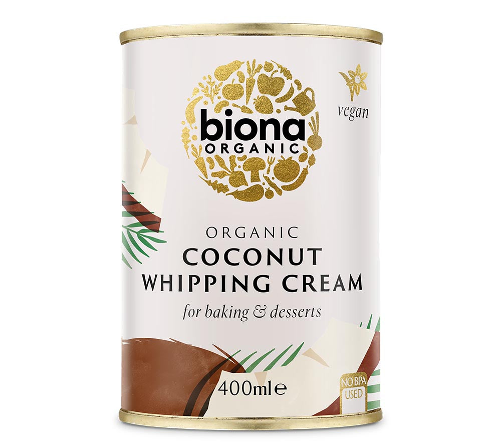 Coconut Whipping Cream von Biona kaufen | cremig-milchfreie Kokosnuss-Schlagsahne | Perfekt für vegane Desserts und Kuchen