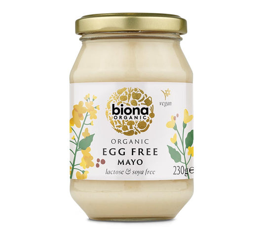 Egg Free Mayo von Biona kaufen | cremige, vegane, milch- und eifreie Alternative zur Mayonaise | Perfekt zu Kartoffelsalat und Sandwiches | EU-weiter Versand