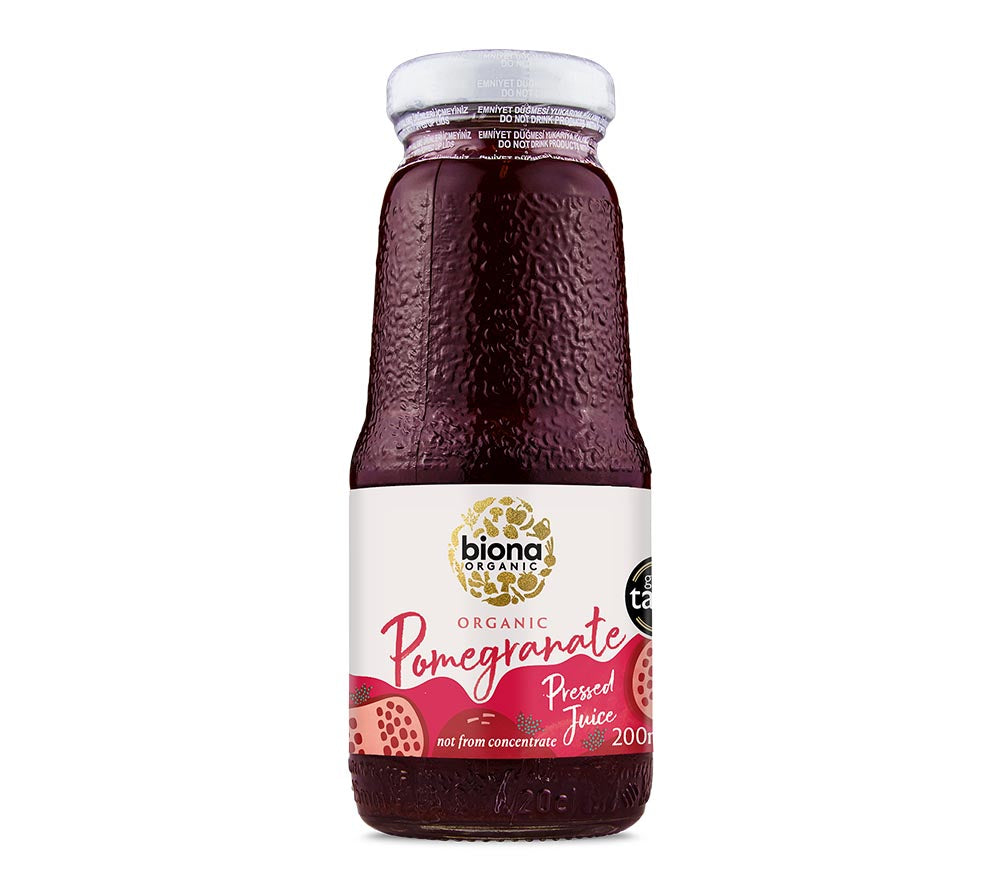 Pomegranate Juice von Biona kaufen | 100% reiner Saft ohne Konzentrat aus Bio-Granatäpfeln | Ideal zum Frühstück und Sommergetränk