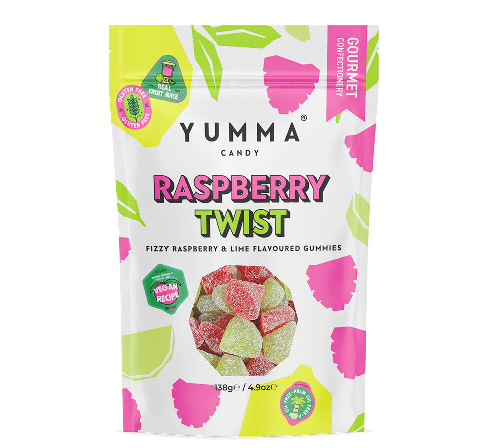 Raspberry Twist von Yumma Candy kaufen 🌱 vegane Geschmacksexplosion aus süß und sauer 🌱 erlebe das volle Geschmackserlebnis