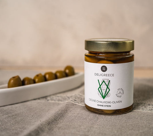 Green olives without stone from Deligreece