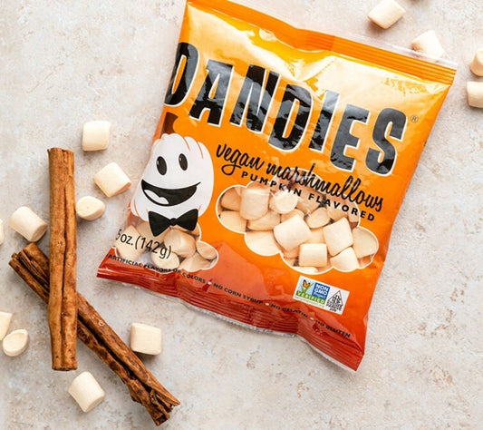 Vegan mini marshmallows (pumpkin) from Dandies