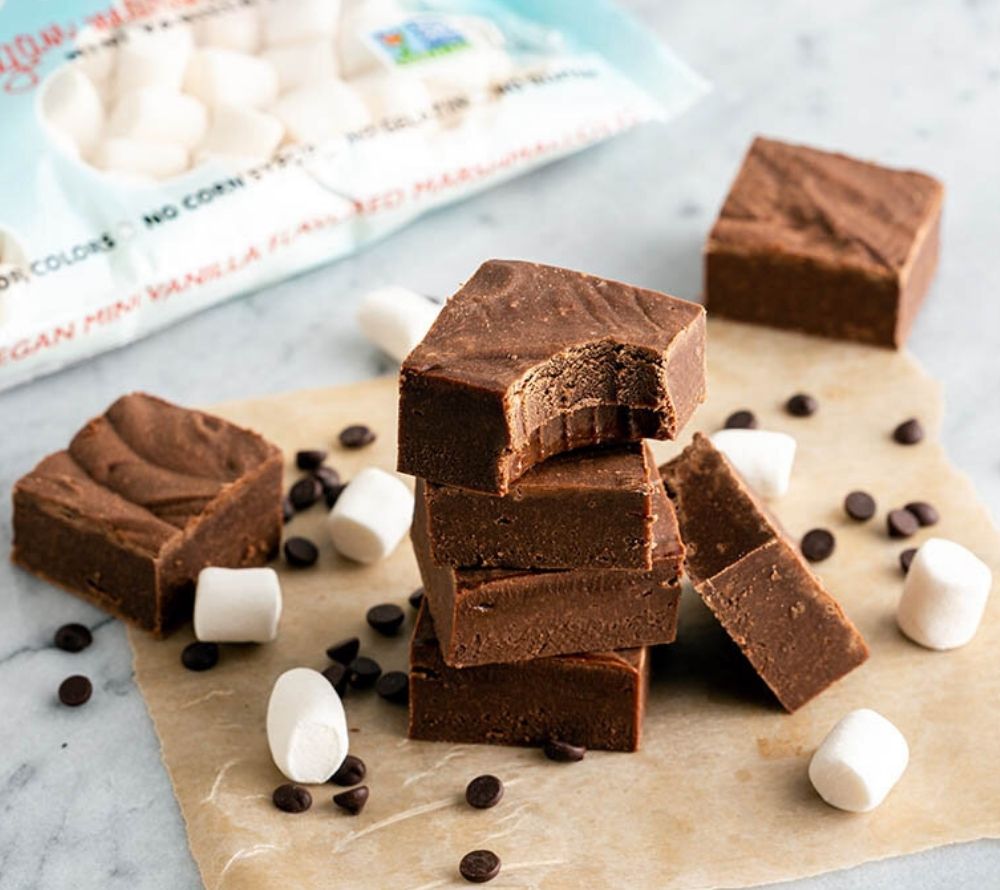 Schokoladentoffees mit den veganen Mini-Marshmallows von Dandies